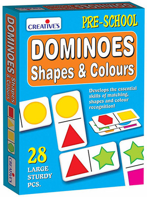 Creatives Dominoes- Shapes & Colours Learning & Educational Game 28 Matching Cards Age 3+(Multicolor)