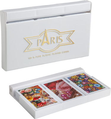PARIS PVC Plastic Colorfull Playing Cards/Poker Cards For Bridge Rummy Pack Of 3,(Multicolor)