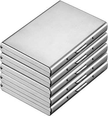 Classium Trendy Stylish RFID Blocking Metal Cardholder for Your Peace of Mind 6 Card Holder(Set of 5, Silver)