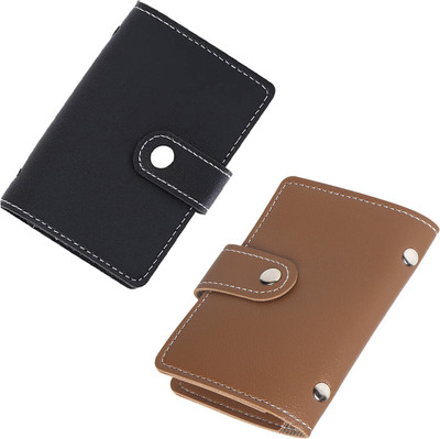 PINMORA 24 Card Holder(Set of 2, Black, Brown)
