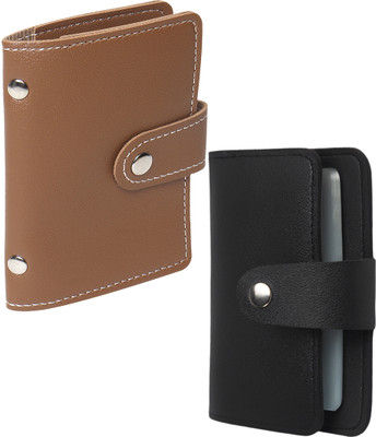 Encelade 24 Card Holder(Set of 2, Brown, Black)