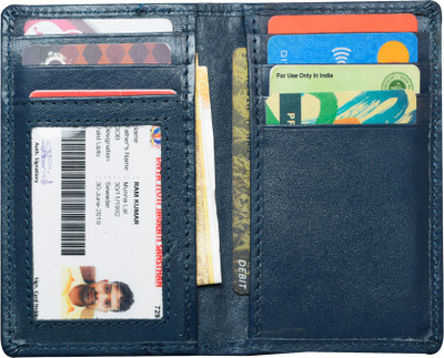 ABYS Genuine Leather Card Holder for Men & Women, Credit Card wallets for Men 7 Card Holder(Set of 1, Blue)