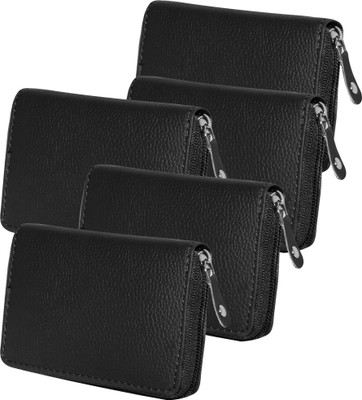 GREEN DRAGONFLY® Leather Wallet, Debit/ Credit Card Holder For Men Women 7 Card Holder(Set of 5, Black)