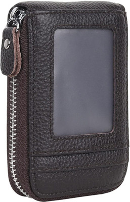 Classium Black RFID Protector Leather Wallet For Men|Woman|Zipper| 12 Card Holder(Set of 1, Black)