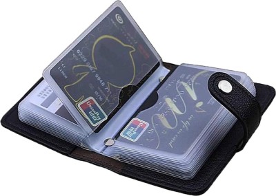 Encelade 24 Card Holder(Set of 1, Black)