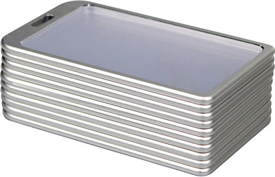 Sharma Cards Aluminum Alloy (Metal) ID Card Holder/Badge for Office and School ID Holder 10 Card Holder(Set of 10, Silver)