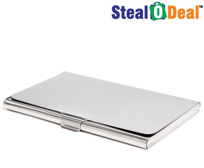 zaphod Stainless Steel 6 Card Holder(Set of 1, Silver)