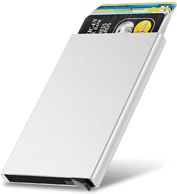 BANISTROKES Steel Premium Slot 1 Card Holder(Set of 1, Silver)