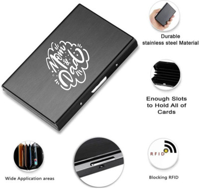 K K CROSI KK CROSI Long-Lasting RFID Blocking Matte Black Credit/Debit Metal 8 Card Holder 8 Card Holder(Set of 1, Black)