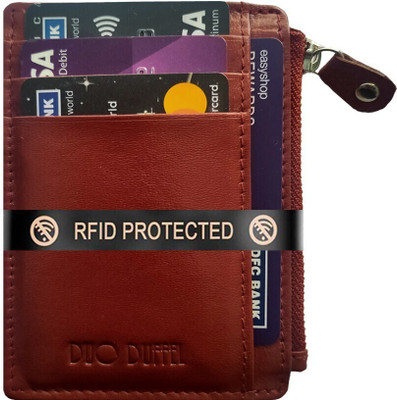DUO DUFFEL Card Holder 8 Card Holder(Set of 1, Brown)