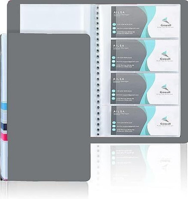 KKSW Business Card Holder, Visiting Name Id Card Holder Book Case Organizer File 480 Card Holder(Set of 1, Grey)