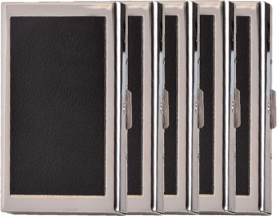 StealODeal Pu leather & Stainless Steel Credit/Debit 6 Card Holder(Set of 5, Black)