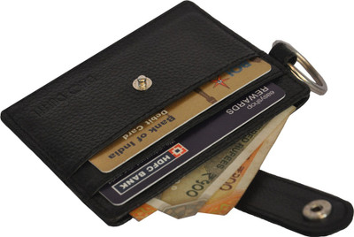 DUO DUFFEL RFID Protected Slim Faux Leather 3 Card Holder(Set of 1, Black)