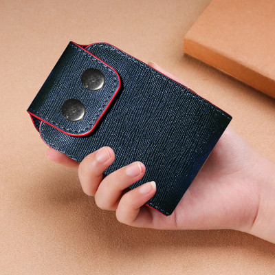 ABYS Genuine Leather Card holder Wallet for Men and Women RFID Blocking Card Case 8 Card Holder(Set of 1, Blue)