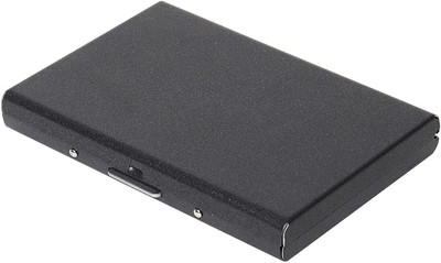 StealODeal Long-Lasting RFID Blocking Metal Black Matte Debit/Credit 6 Card Holder(Set of 1, Black)