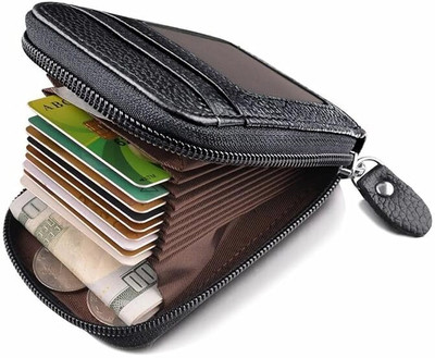 Classium Classium Black RFID Blocking Leather ATM/Credit/Debit For Men & Women Slots 12 Card Holder(Set of 1, Black)