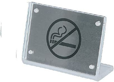 KMW Tapered Acrylic Stand with Stainless Steel Sheet – 2-Piece Set 1 Card Holder(Set of 2, Silver)