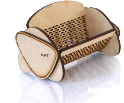 TheNexat Handicraft Laser Cut Stylish Wooden Business Card Holder & Visiting Card Holder 100 Card Holder(Set of 1, Brown)