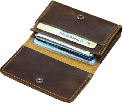 HIDE & SLEEK Card Holder 10 Card Holder(Set of 1, Brown)