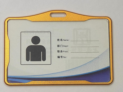 NSSP Horizontal Aluminum i Cards| Hard Metal ID Card Holder/Badge for Office 1 Card Holder(Set of 50, Gold)