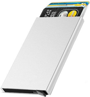 Yellowcoin RFID Protection Silver Pop Up Slim Metal Credit Or Debit/ATM Card Holder Case 6 Card Holder(Set of 1, Silver)