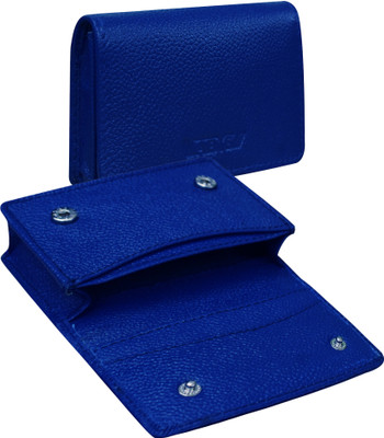 ABYS Genuine Leather Royal Blue 3 Slots Card Holder 3 Card Holder(Set of 1, Blue)