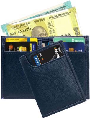 GREEN DRAGONFLY® PU Leather Debit/Credit/ATM Slots Business ID Credit Card Holder for Women Men 6 Card Holder(Set of 1, Blue)