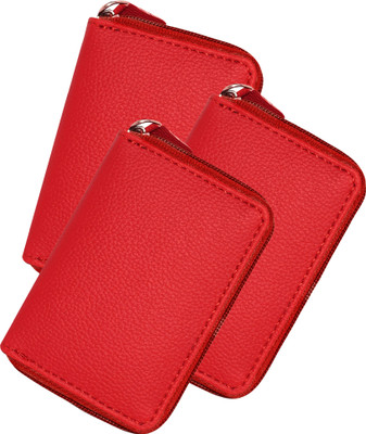 GREEN DRAGONFLY® Leather Wallet, Debit/ Credit Card Holder For Men Women 7 Card Holder(Set of 3, Maroon)