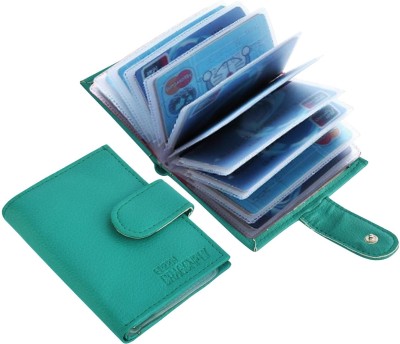 GREEN DRAGONFLY® Leather Blue Wallet ATM/Credit/Debit/Metro Card Holder For Men And Women 10 Card Holder(Set of 1, Green)