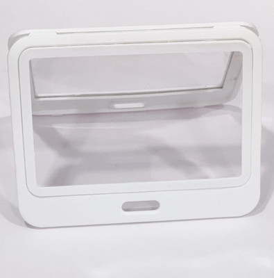 NSSP Horizontal Plastic Locking ID Card Holder for Office/School 1 Card Holder(Set of 25, White)