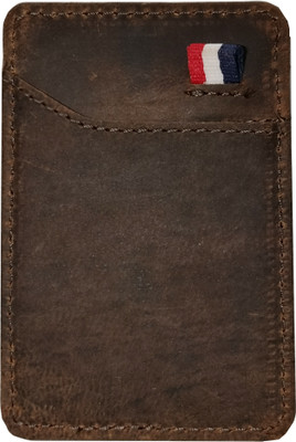 GREEN DRAGONFLY Genuine Leather Business Credit Card Holder 3 Card Holder(Set of 1, Brown)
