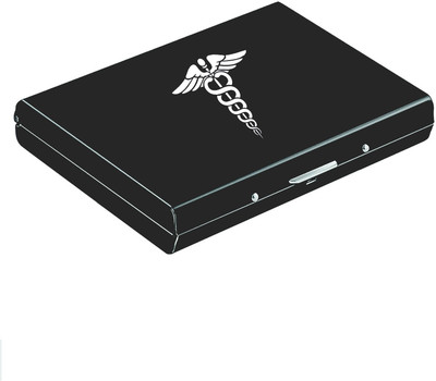 K K CROSI Doctor Logo 6 Slot RFID Blocking Credit/Debit Smart 10 Card Holder(Set of 1, Black)