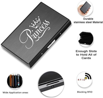 K K CROSI KK CROSI Long-Lasting RFID Blocking Matte Black Credit/Debit Metal 8 Card Holder 8 Card Holder(Set of 1, Black)