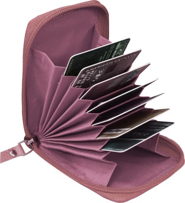 ABYS Women Trendy, Formal, Travel, Trendy, Casual Pink Genuine Leather Card Holder(9 Card Slots)