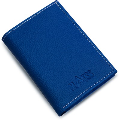 MATSS Faux Leather Bi-Fold RFID Slim Card holder Wallet for Men and Women 6 Card Holder(Set of 1, Blue)