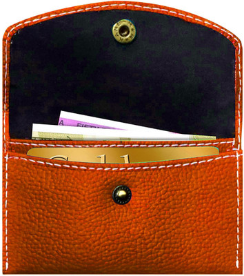 GREEN DRAGONFLY® PU Leather Debit/Credit/ATM Slots Business ID Credit Card Holder for Women Men 4 Card Holder(Set of 1, Tan)
