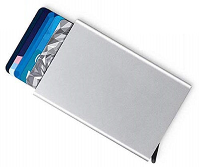 WOOD BAZAR 7 Card Holder(Set of 1, Silver)