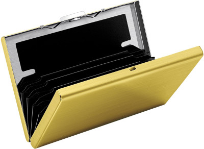 StealODeal Long Lasting Gold Limited Edition Metal Atm Slot 6 Card Holder(Set of 1, Gold)