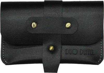 DUO DUFFEL RFID Protected Men Genuine Leather Zip Clouser 6 Card Holder(Set of 1, Black)