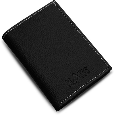 MATSS Leather Money Cliper Card Case Unisex Credit & Debit Card Holder 6 Card Holder(Set of 1, Black)