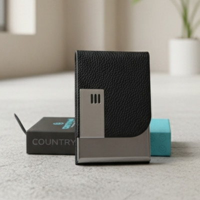 countryMan 3 Card Holder(Set of 1, Black)