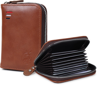 StealODeal Long-Lasting PU Leather Brown Credit/Debit ATM Wallet 9 Card Holder(Set of 1, Brown)