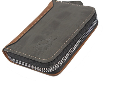 Flipkart SmartBuy RFID Grey Leather Zip Debit/Credit 12 Card Holder(Set of 1, Grey)