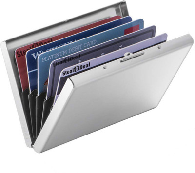 Encelade 6 Card Holder(Set of 1, Silver)