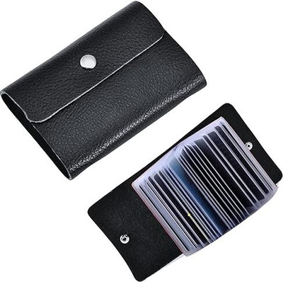 ZIARO 24 Slots Black PU Leather Debit/Credit/ATM Men & Women Card Holde 24 Card Holder(Set of 1, Black)