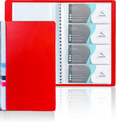 JSMSH Business Card Holder for Business,Visiting Card,Debit Card 480 Card Holder(Set of 3, Red)