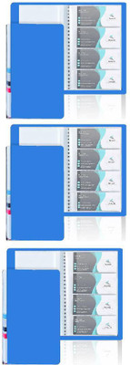 KKSW Business Card Holder, Visiting Name Id Card Holder Book Case Organizer File 480 Card Holder(Set of 3, Blue)