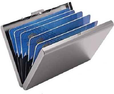 Bulky Traders 6 Card Holder(Set of 1, Silver)
