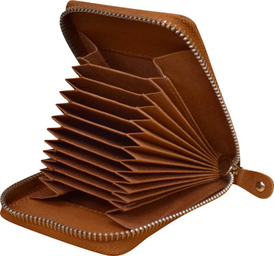 ABYS Genuine Leather RFID Blocking Card Holder for Men & Women Credit Card Wallet 8 Card Holder(Set of 1, Tan)