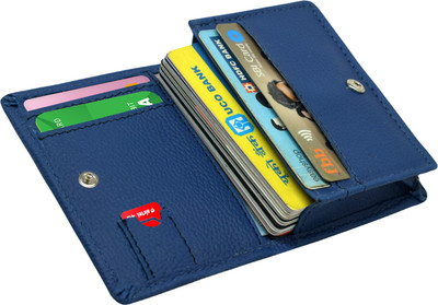 GREEN DRAGONFLY® PU Leather RFID Protected Wallet, Debit/ Credit Card Holder For Men Women 15 Card Holder(Set of 3, Blue)
